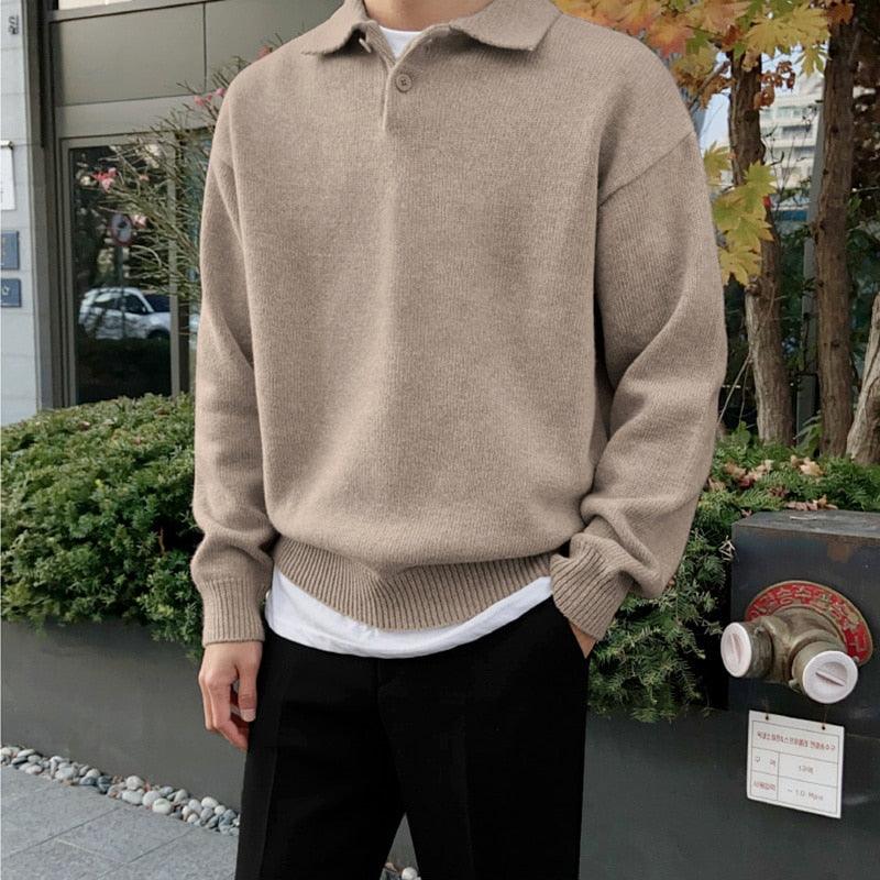 Cozy Men's Polo Sweater Soft Wool Blend - Nocini