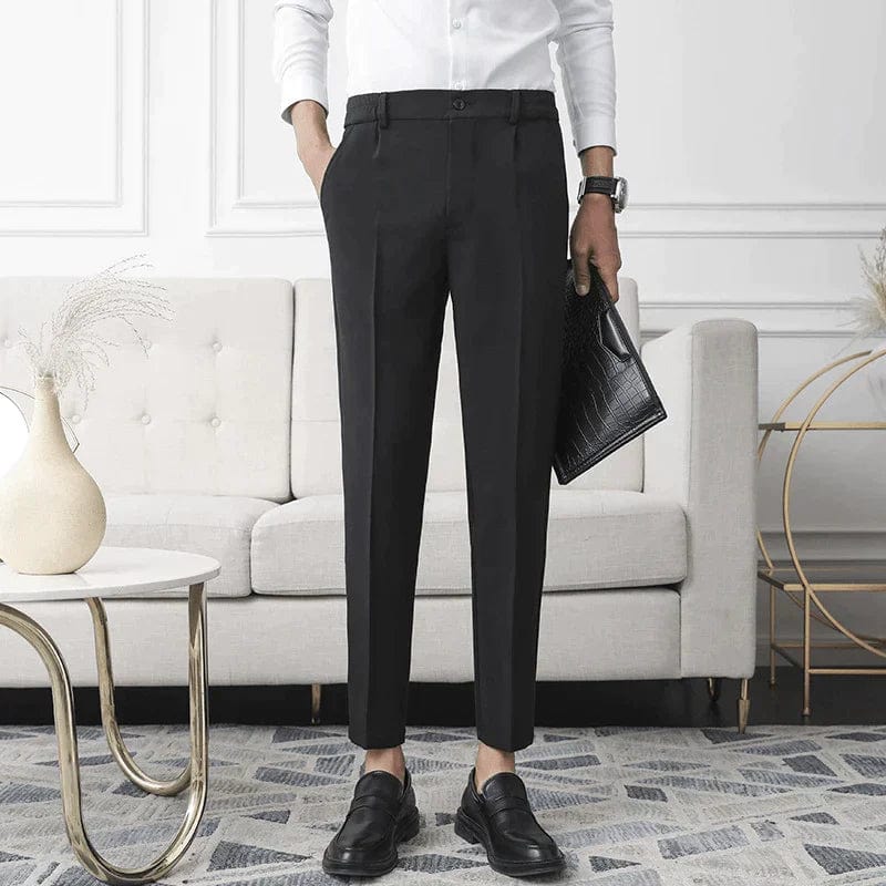 Slim Fit Men's Dress Pants Flat Front Ankle Length - Nocini
