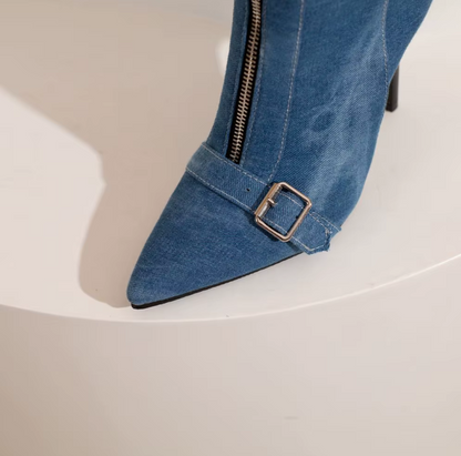 Stylish Blue Jeans Ankle Boot