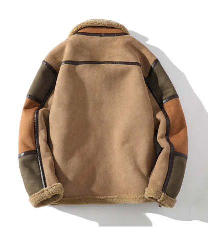 Casual Shearling Coat with Zip Front Design