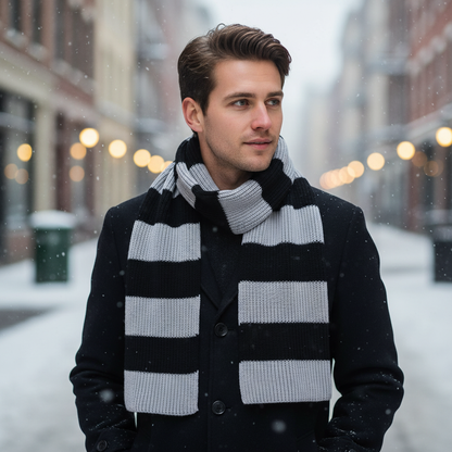 Plush Soft Striped Winter Scarf - Pexav