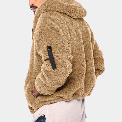 Warm Double Sided Mens Fleece Coat