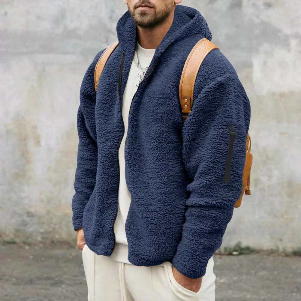 Warm Double Sided Mens Fleece Coat