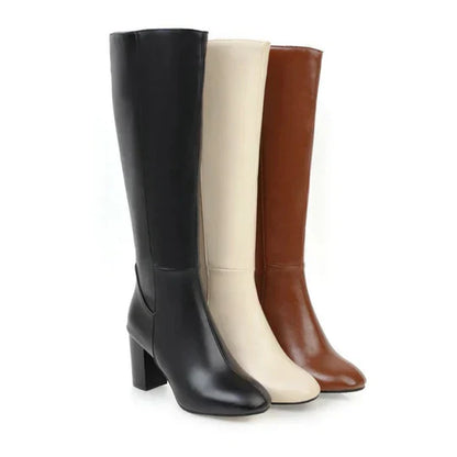 Tall Women's Zip Up High Heel Boots - Olytrend