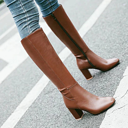 Tall Women's Zip Up High Heel Boots