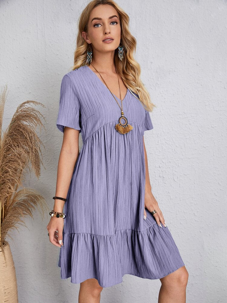 Comfortable V-Neck Summer Dress