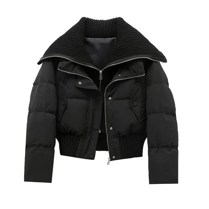 Warm Quilted Down Jacket | Oversized High Neck Coat
