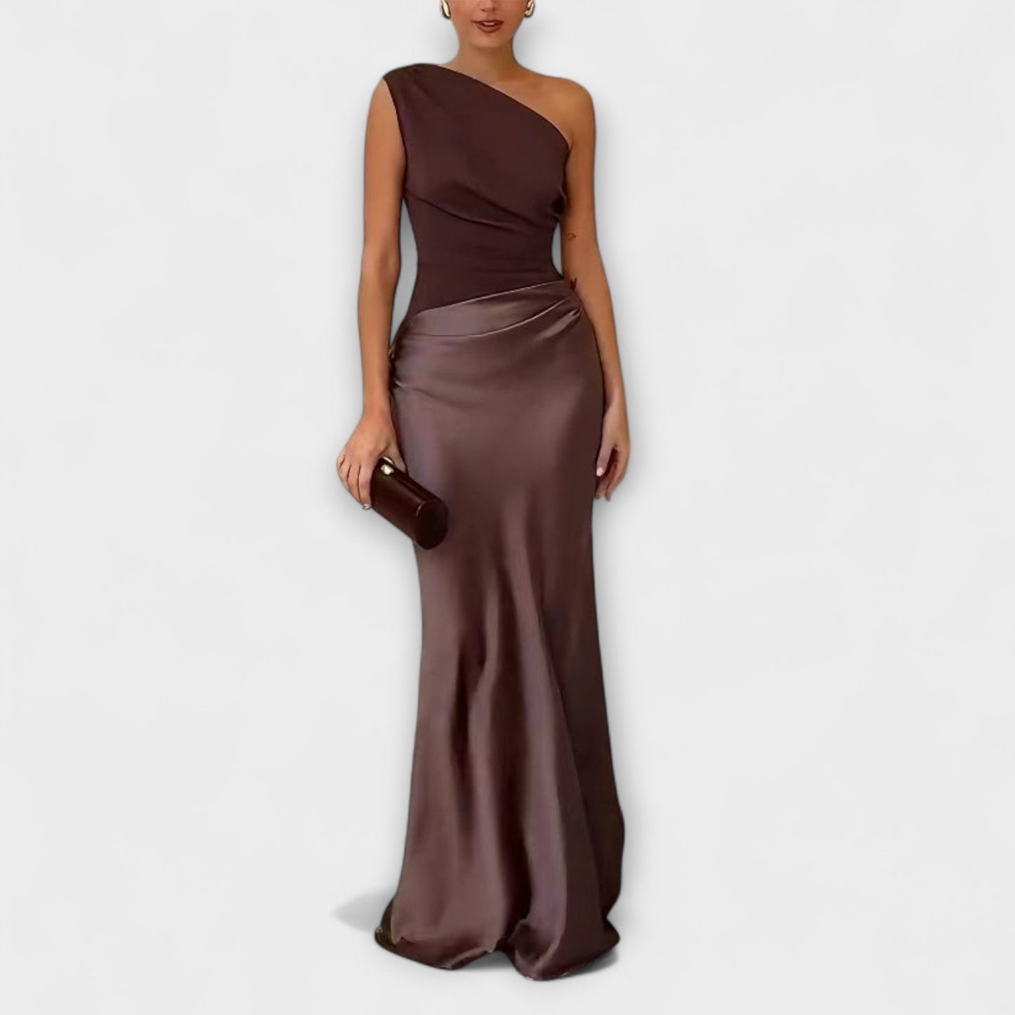 Elegant Asymmetric Ruffled Formal Evening Gown
