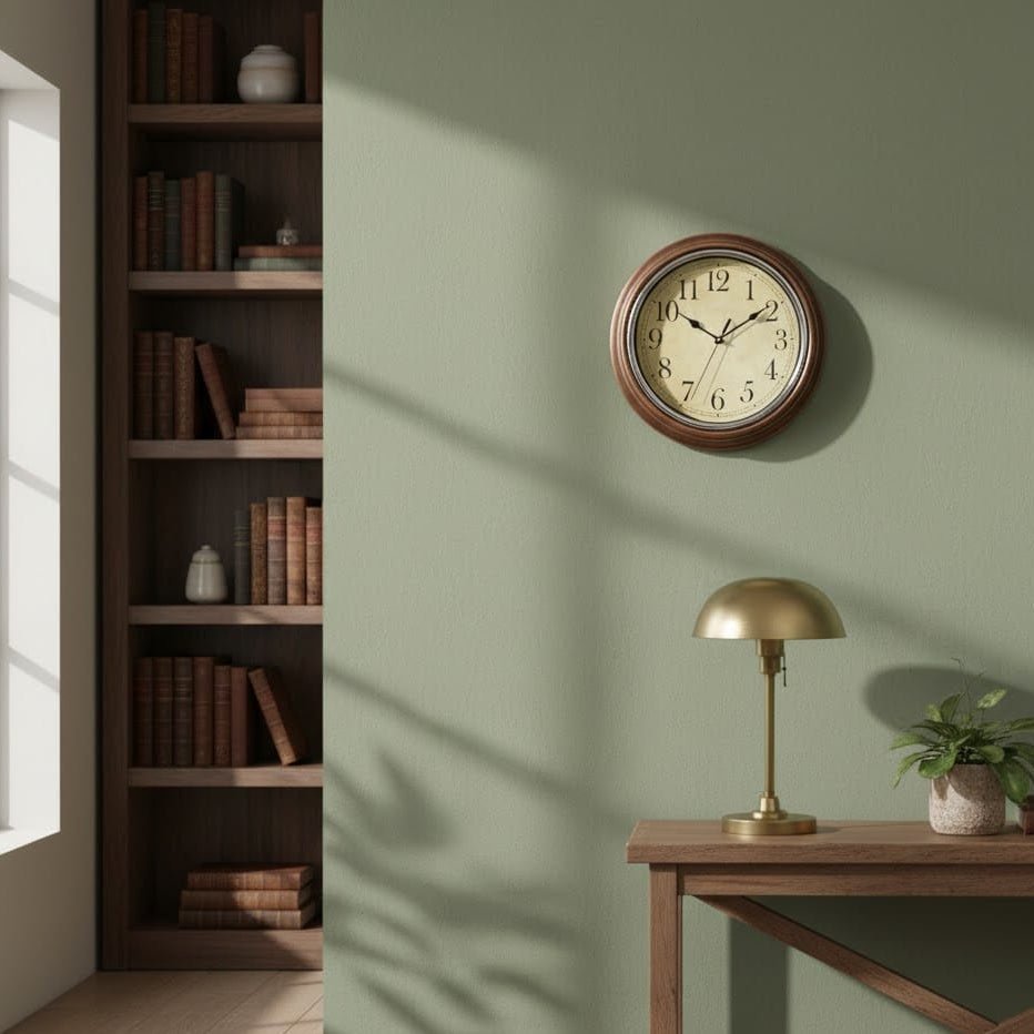 Traditional Bronze Frame Wall Clock With Quartz Movement