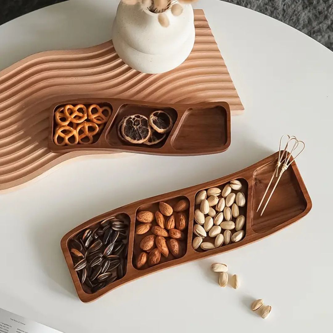 Simple Wood Serving Platter With Separate Sections - Nocini