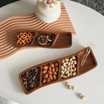 Simple Wood Serving Platter With Separate Sections - Nocini