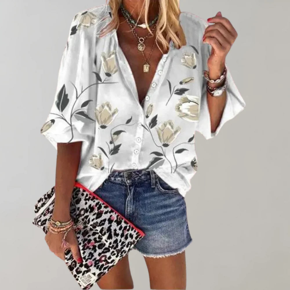 Bright Floral Women's Casual Top