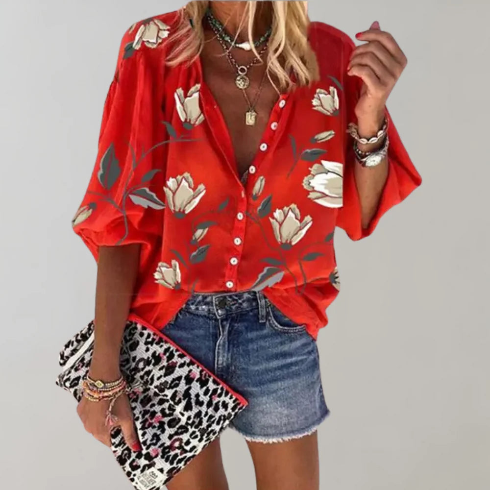 Bright Floral Women's Casual Top
