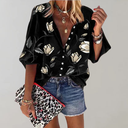 Bright Floral Women's Casual Top