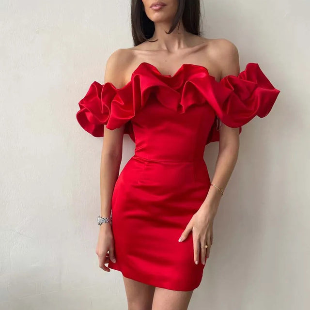 Chic Cold Shoulder Mini Party Dress