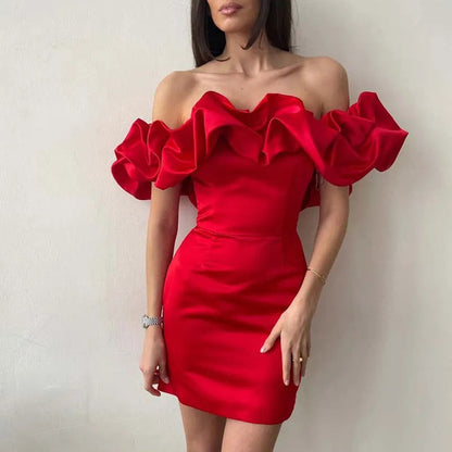 Chic Cold Shoulder Mini Party Dress