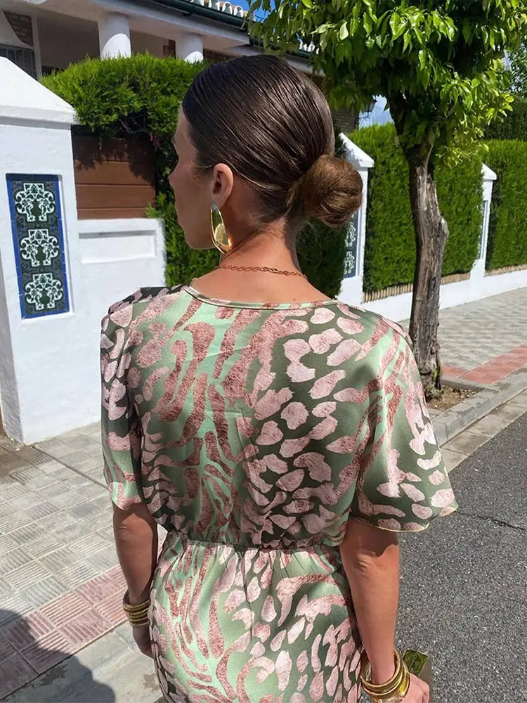 Vibrant Floral Short Sleeve Sundress