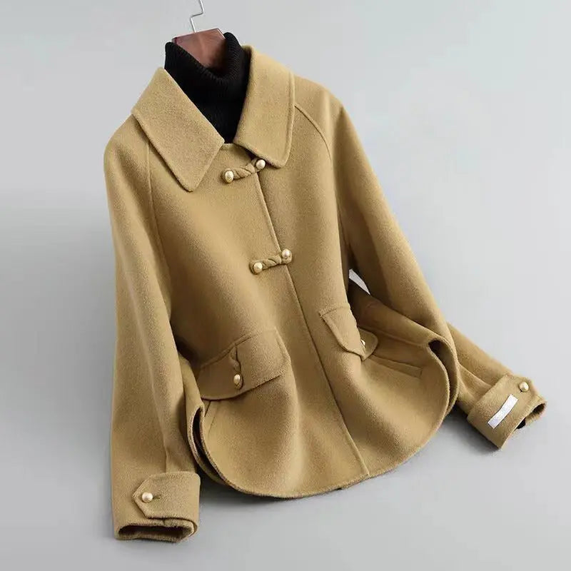 Classic Ladies Pearl Button Trench Coat - Nocini