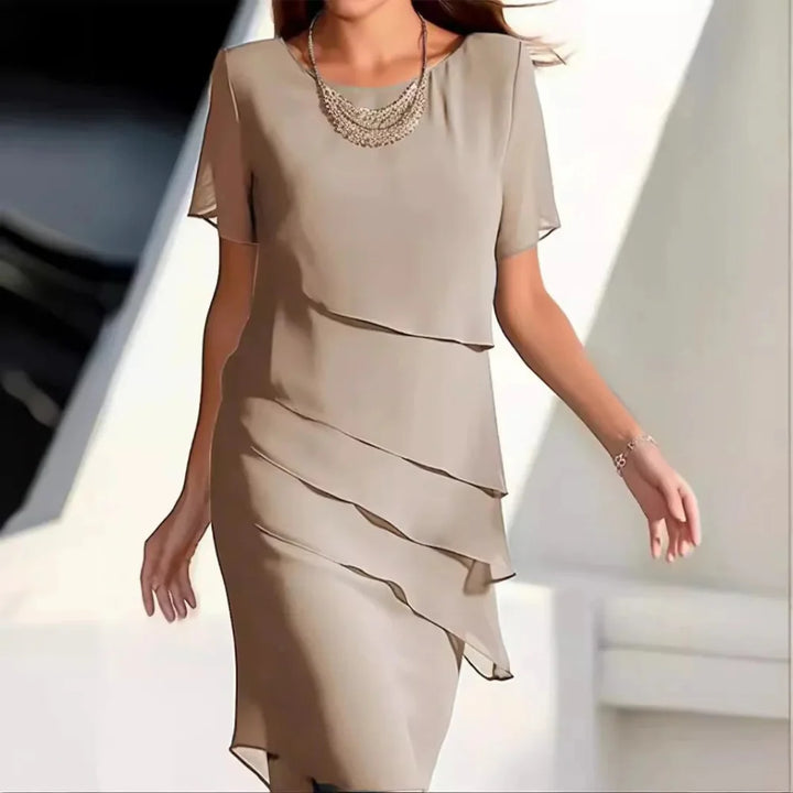Elegant Flowy Knee Length Dress for Women - Olytrend