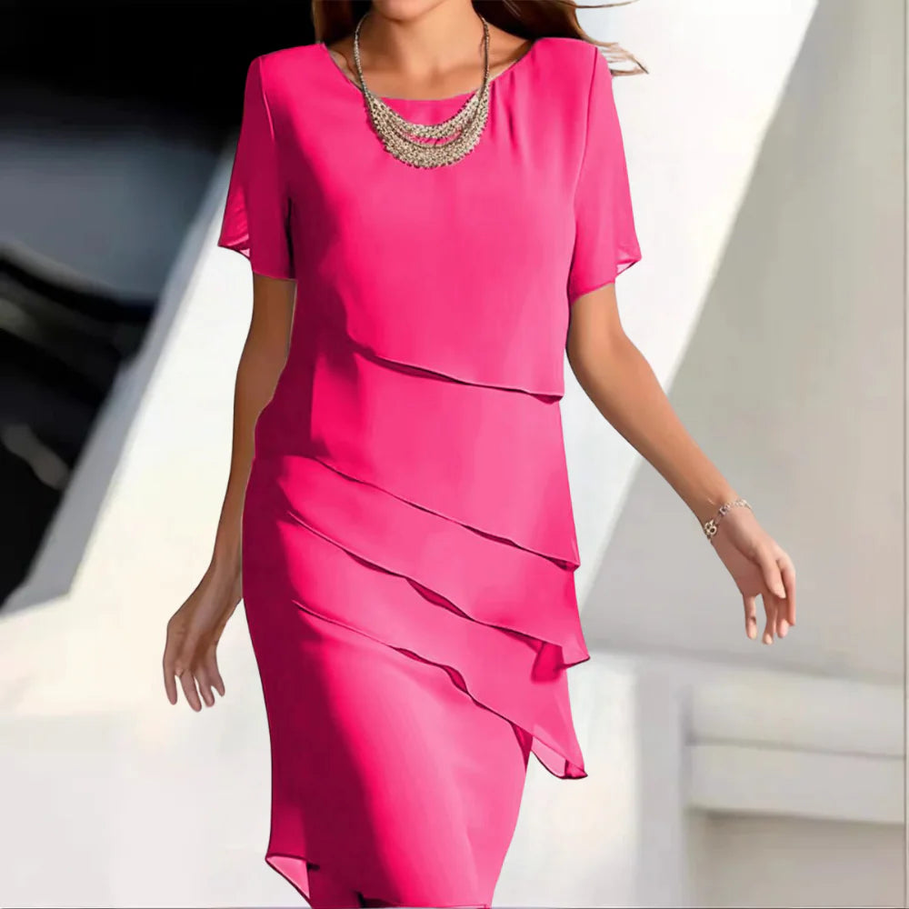 Elegant Flowy Knee Length Dress for Women