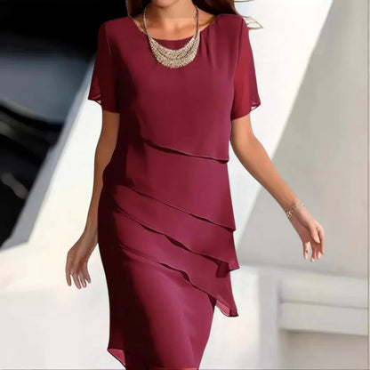 Elegant Flowy Knee Length Dress for Women