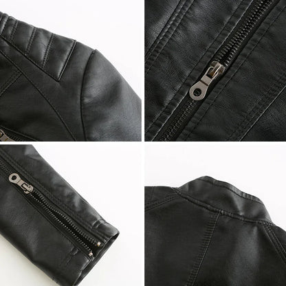 Chic Vegan Leather Biker Jacket for Women