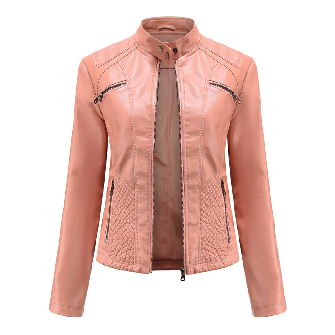 Trendy Artificial Leather Ladies Coat