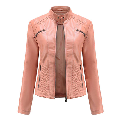 Trendy Artificial Leather Ladies Coat