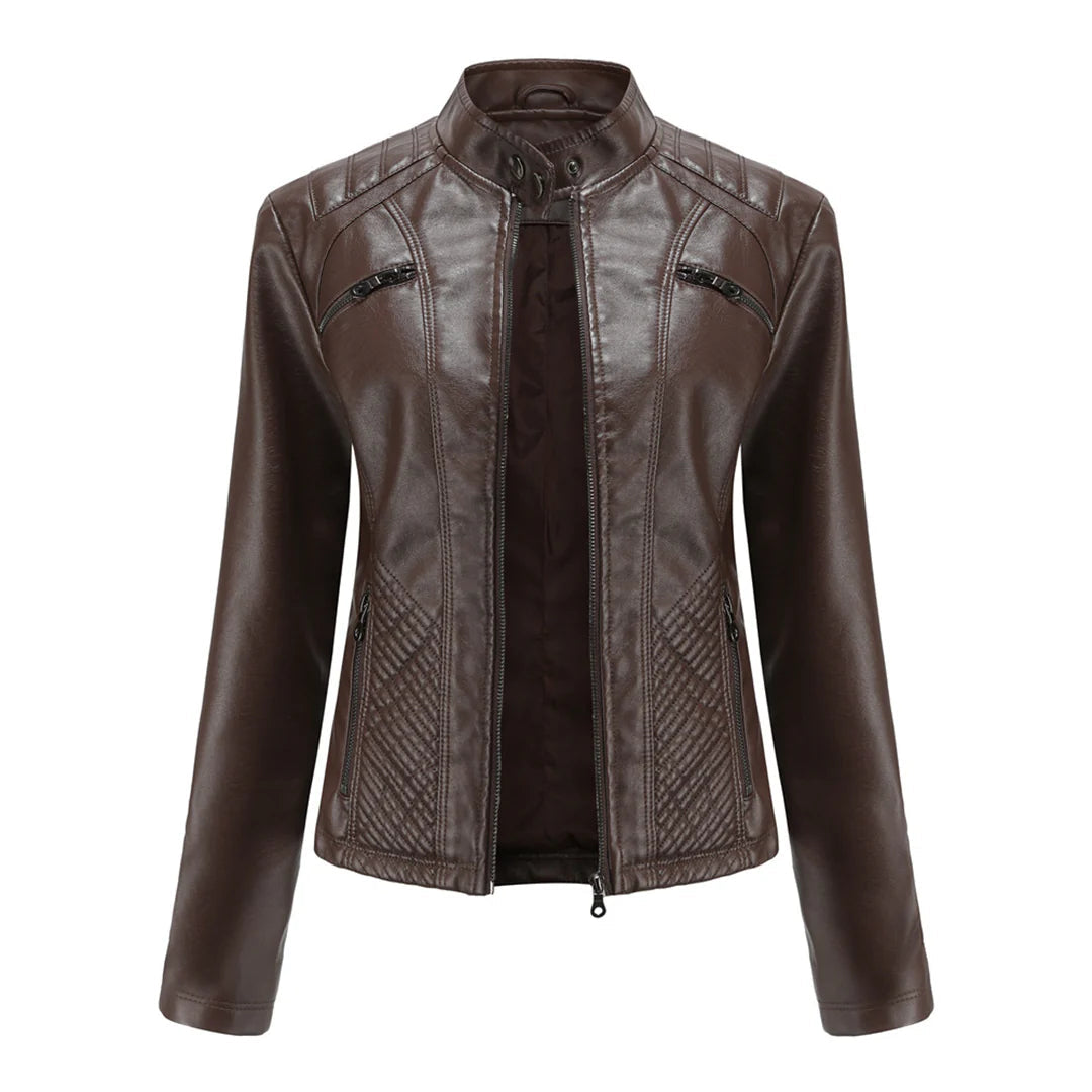 Trendy Artificial Leather Ladies Coat