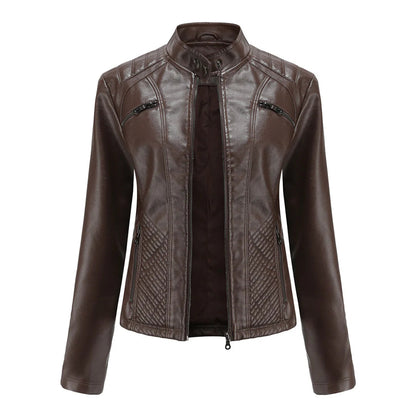 Trendy Artificial Leather Ladies Coat