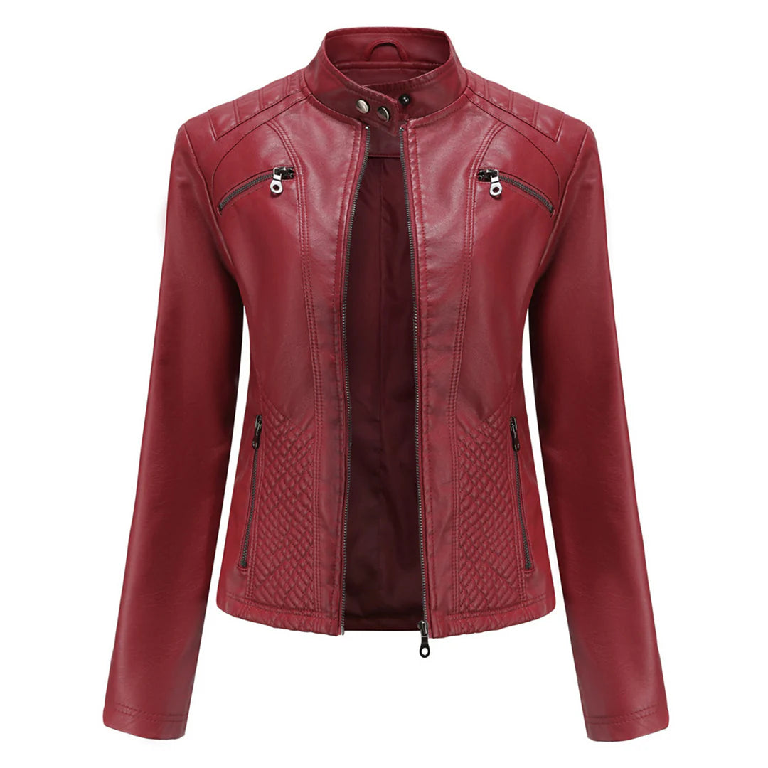 Trendy Artificial Leather Ladies Coat