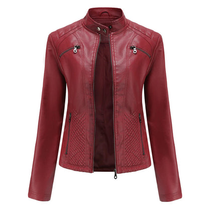 Trendy Artificial Leather Ladies Coat