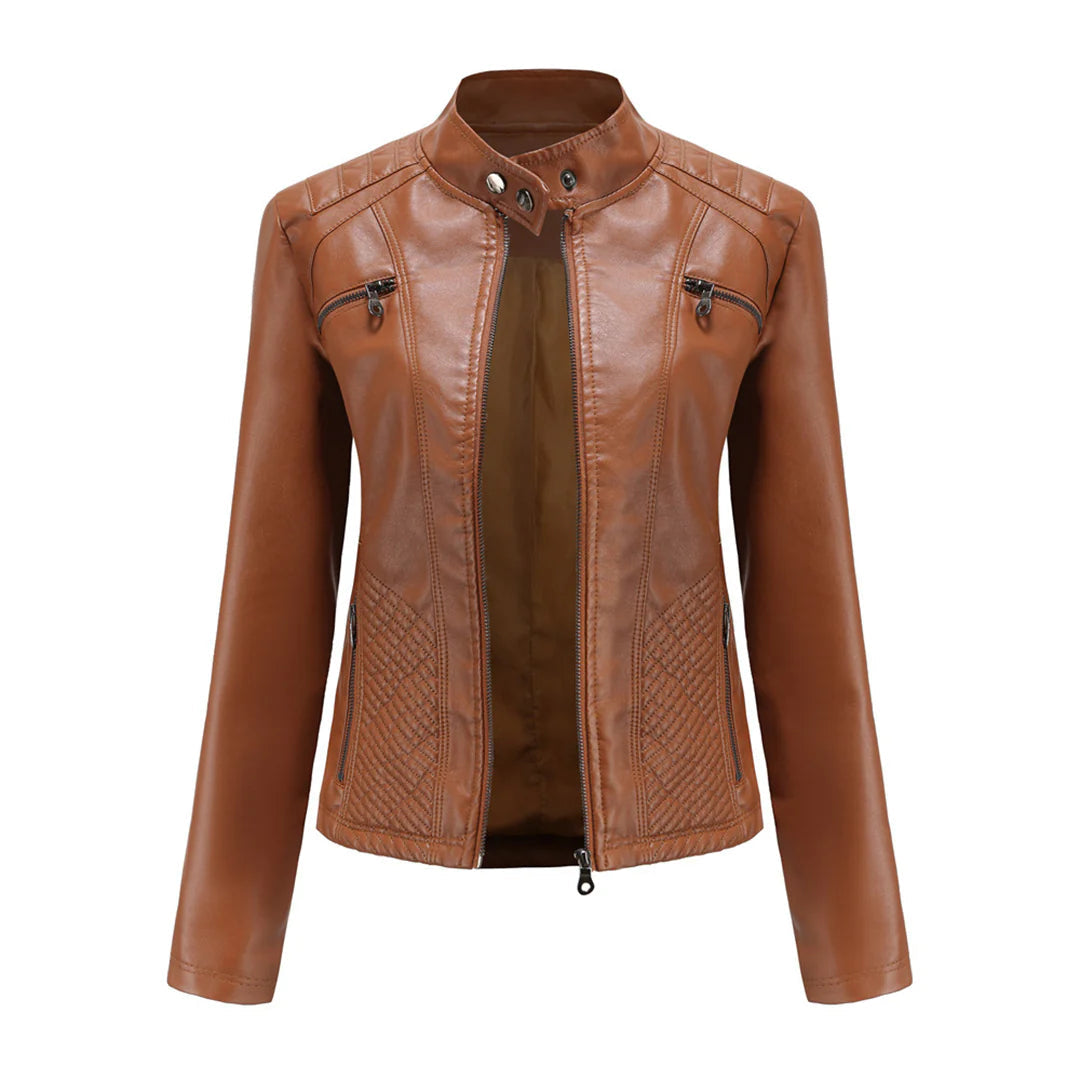 Trendy Artificial Leather Ladies Coat - Olytrend