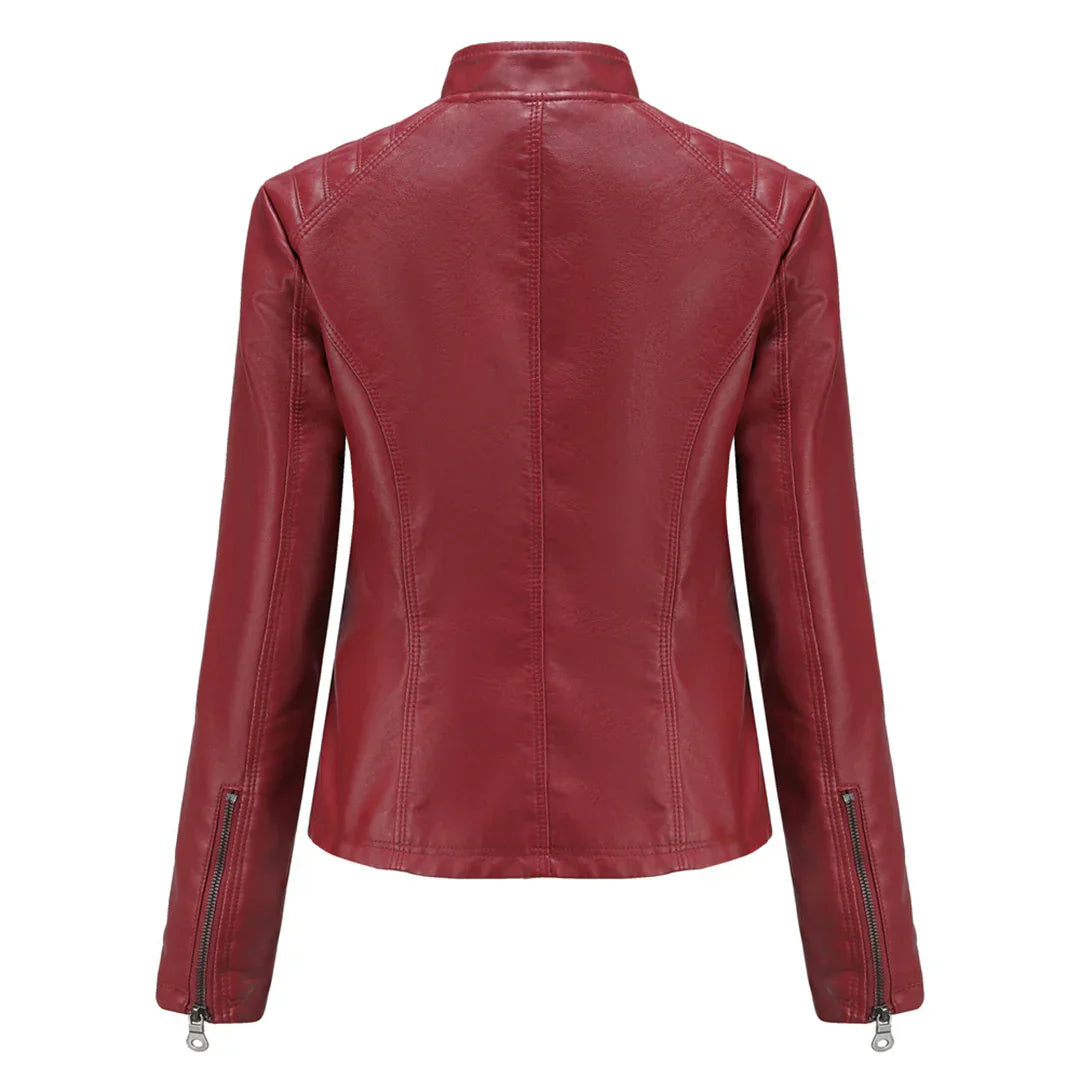 Chic Vegan Leather Biker Jacket for Women