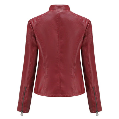 Chic Vegan Leather Biker Jacket for Women