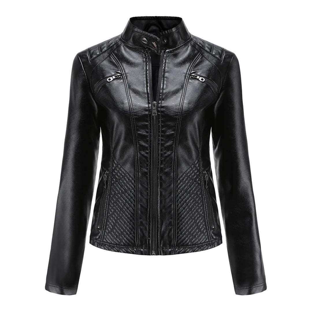 Trendy Artificial Leather Ladies Coat