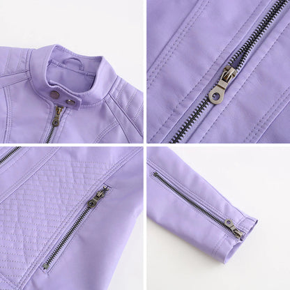 Trendy Artificial Leather Ladies Coat