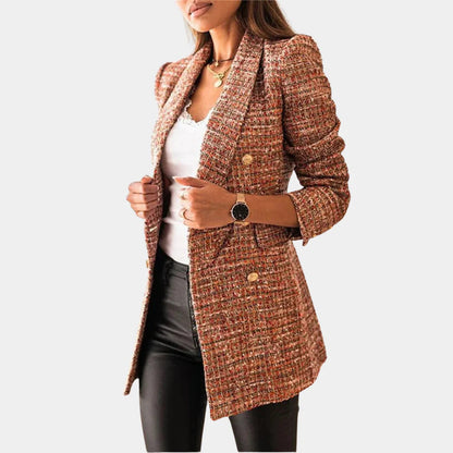 Fashionable Ladies' Checked Jacket
