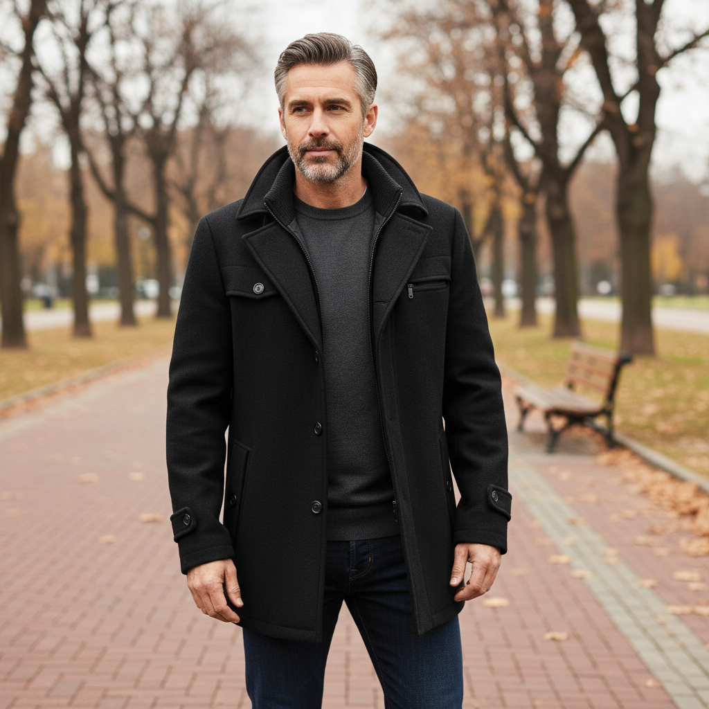 Warm Wool pea Coat for Men