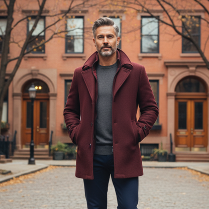 Warm Wool pea Coat for Men