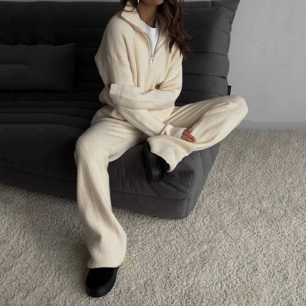 Casual Fit Crew Neck Sweater Pants Set