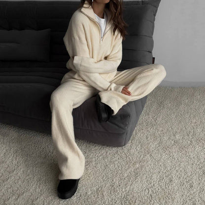 Casual Fit Crew Neck Sweater Pants Set