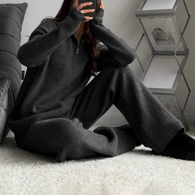Casual Fit Crew Neck Sweater Pants Set