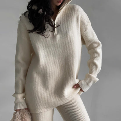 Casual Fit Crew Neck Sweater Pants Set