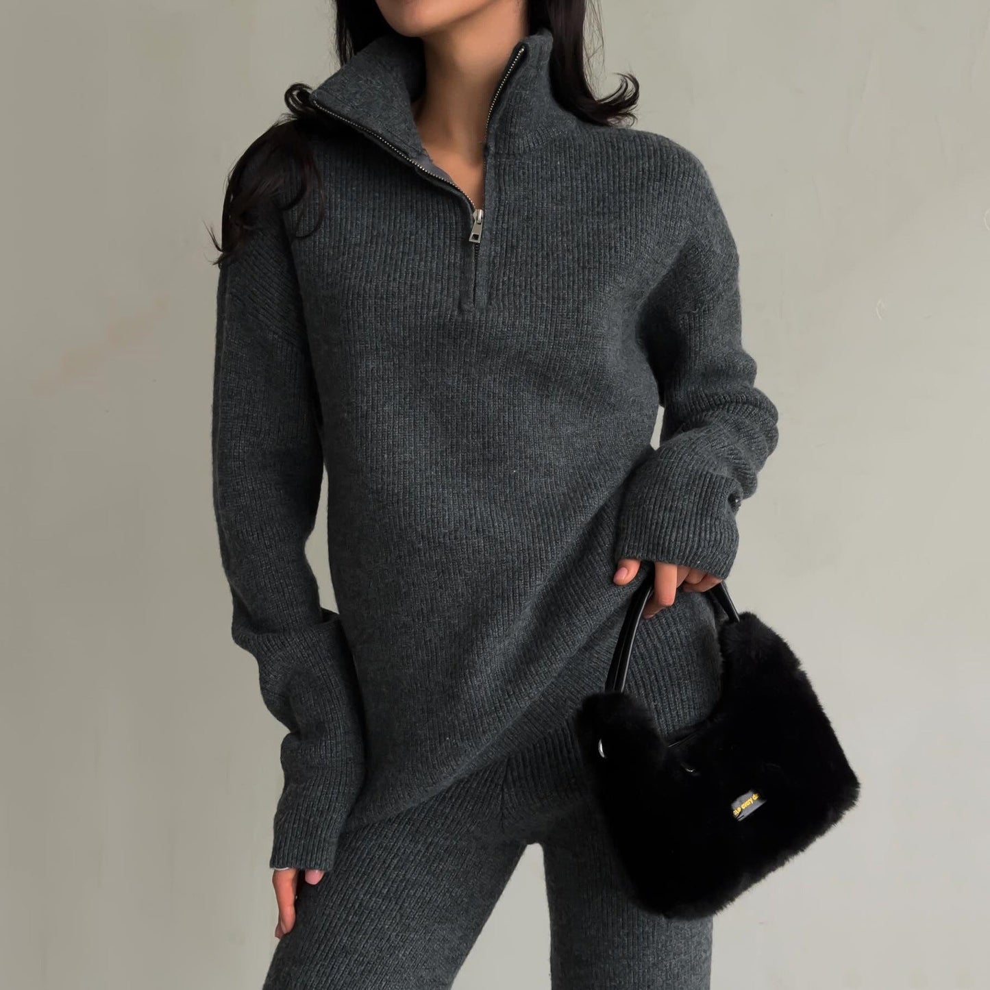 Casual Fit Crew Neck Sweater Pants Set