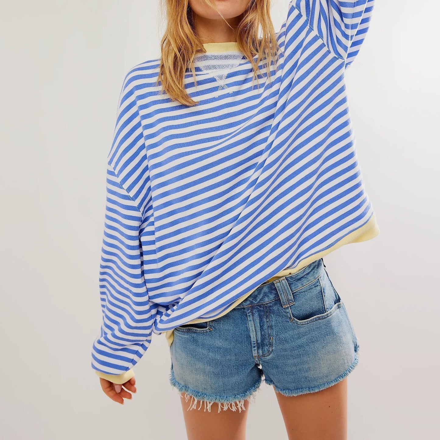Soft Relaxed Fit Striped Hoodie for Women