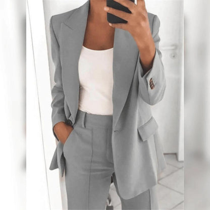 Classic 2-Piece Ladies Suit Set - Sophisticated Office Wear