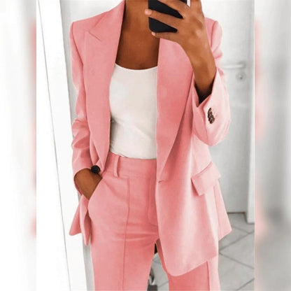 Classic 2-Piece Ladies Suit Set - Sophisticated Office Wear