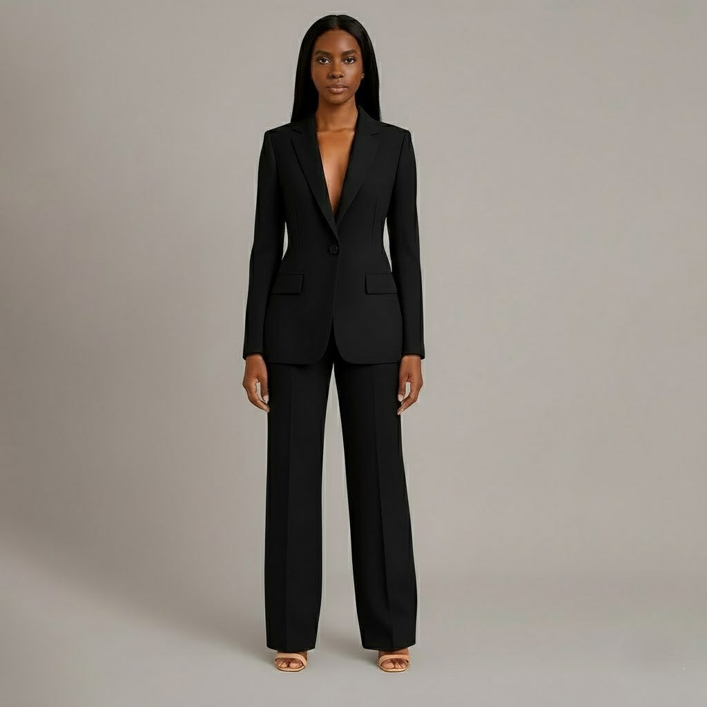 Classic Fit Women's Blazer Pantsuit Set