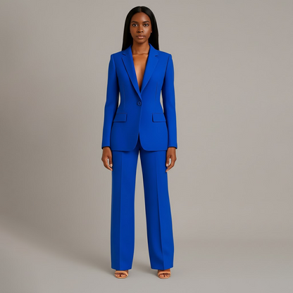 Classic Fit Women's Blazer Pantsuit Set